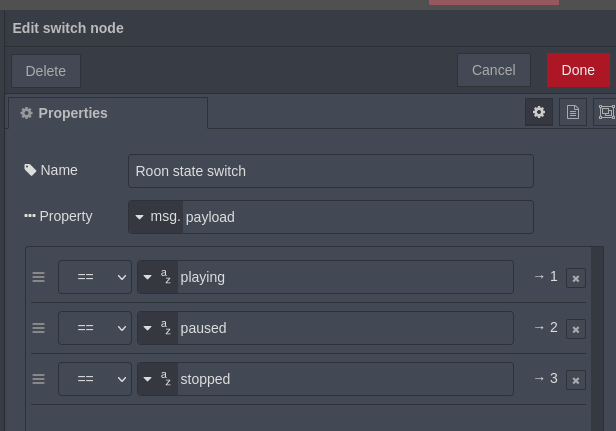 Switch configuration